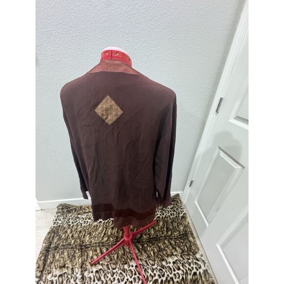 Vintage Yasuko Kimono Top Size S/M Blouse Tunic Brown - Picture 2 of 6